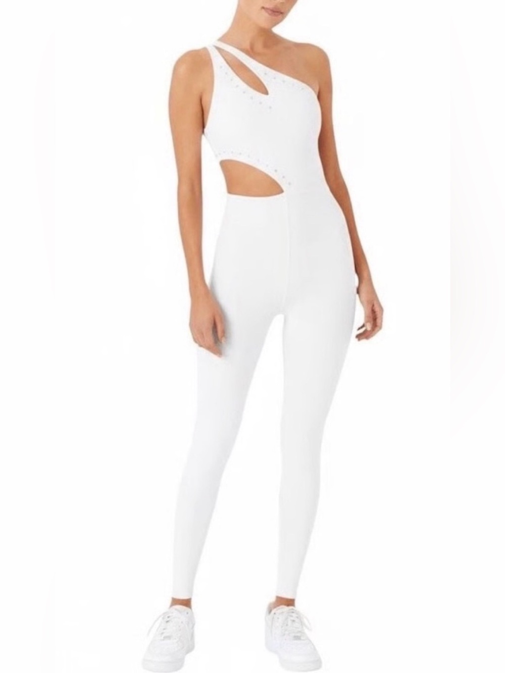 GIGI C Cassie One-Shoulder Cutout Jumpsuit NWT - White / Size XL
